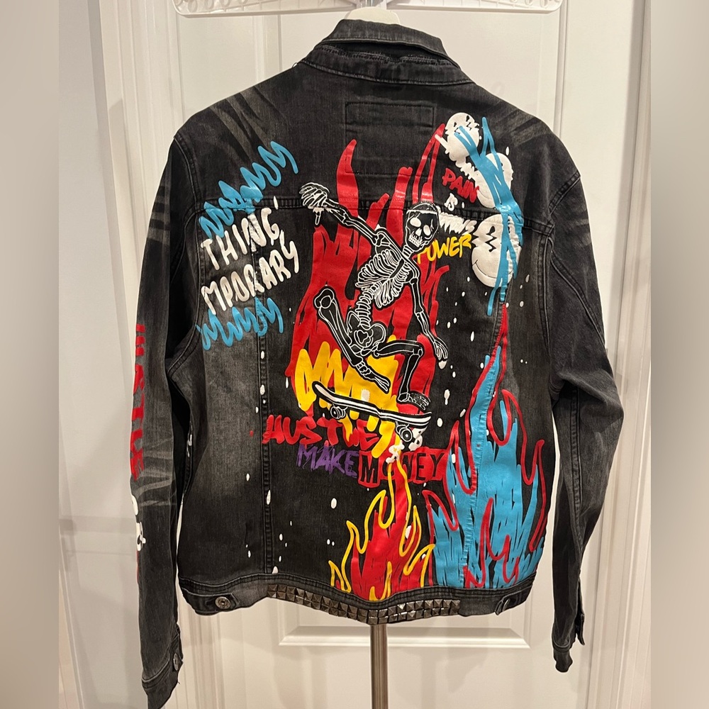 Mens Rebel (R3bel) Jean Jacket Size Large - Picture 7 of 11
